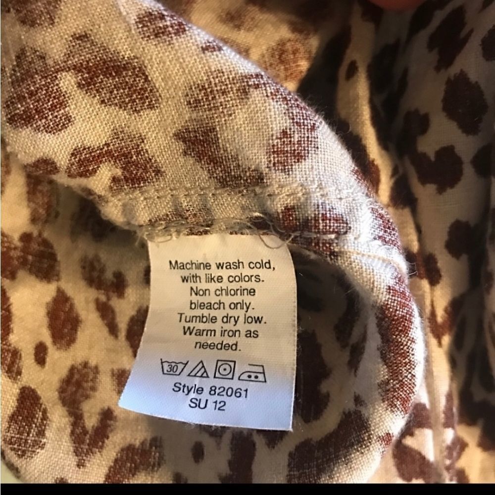 J CREW Linen Leopard Blouse - Picture 5 of 7